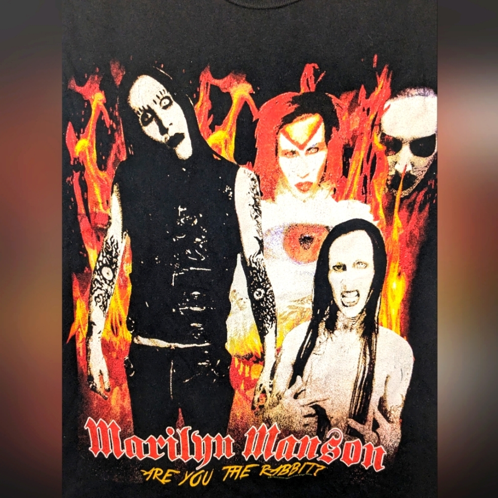 100%Cotton Marilyn Manson Muscle Tee Shirt Dress Bravado Cut Out Unisex M Goth - Picture 3 of 5